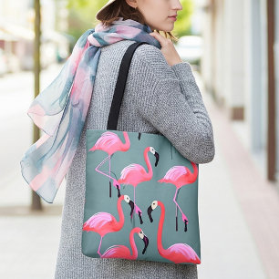 Retro pink flamingos  tote bag