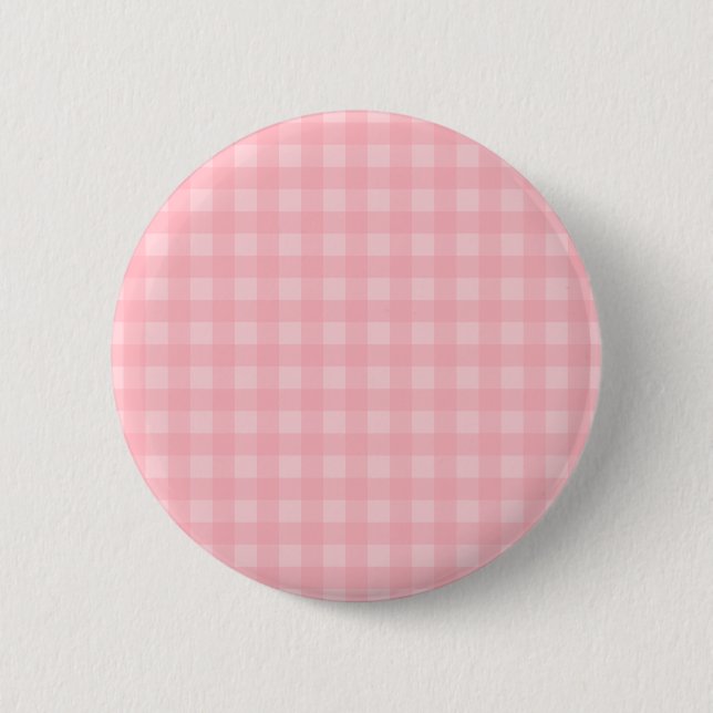 Retro Pink Gingham Chequered Pattern Background 2 Inch Round Button (Front)