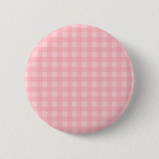 Retro Pink Gingham Chequered Pattern Background 2 Inch Round Button