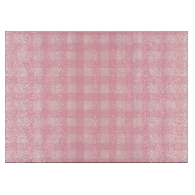 Retro Pink Gingham Chequered Pattern Background Cutting Board (Front)