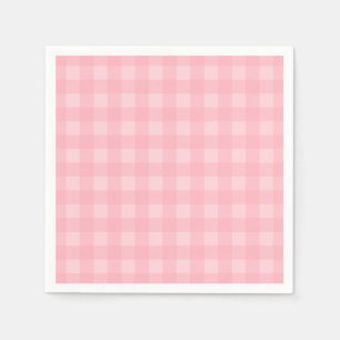 Retro Pink Gingham Chequered Pattern Background Napkin