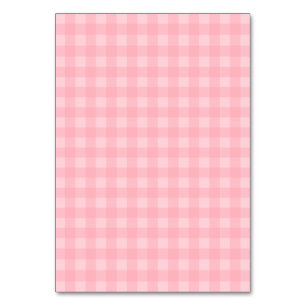 Retro Pink Gingham Chequered Pattern Background Table Number