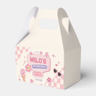 Retro Pink Girl Birthday Favor Box