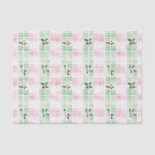 Retro Pink Green Cute Christmas Tissue Paper