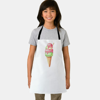 Retro Pink & Green Ice Cream Cone Apron