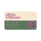 Retro Pink Green QR Code Groovy Chequered Funky 