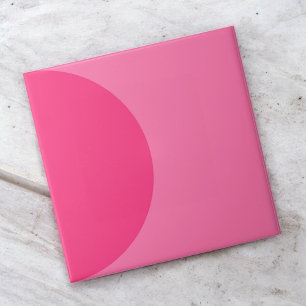 Retro Pink Half Circle Mid Century Modern  Tile