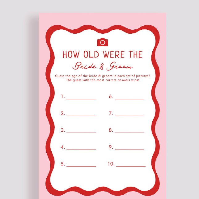 Retro Pink How Old Were The Bride And Groom Game (Creator Uploaded)