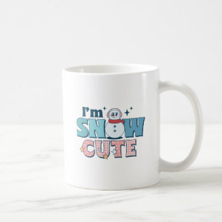 Retro Pink I'm Snow Cute Winter Snowman Coffee Mug