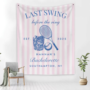 Retro Pink Last Swing Before The Ring Tennis Bach Fleece Blanket