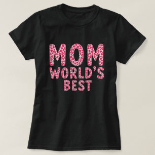 Retro Pink Leopard ‘World’s Best Mom’ Women’s Tee