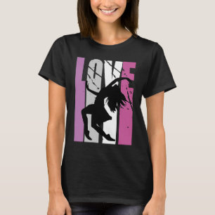 Retro Pink Live Love Dance Coach Womens Birthday C T-Shirt
