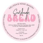 Retro Pink Loaf of Bread Groovy Ingredients Label