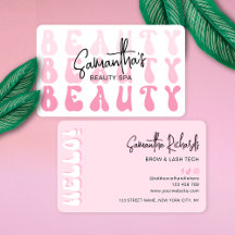 Retro Pink Modern Girly Lash Beauty Salon or Spa