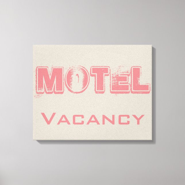 Retro Pink Motel Canvas Sign (Front)