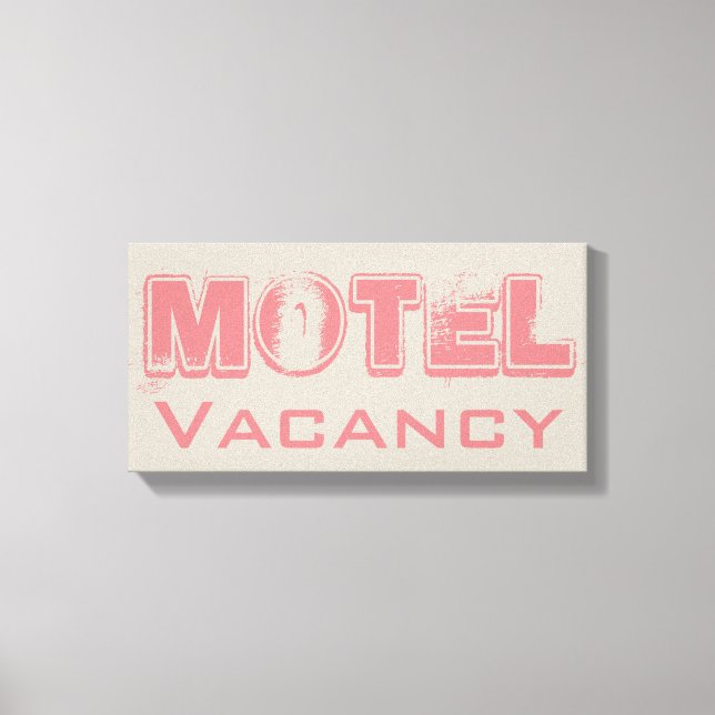 Retro Pink Motel Canvas Sign (Front)