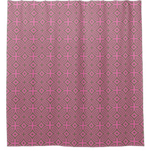 Retro pink olive green abstract geometric pattern