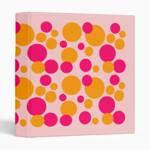Retro Pink & Orange Bubble Dots on Lilac Binder