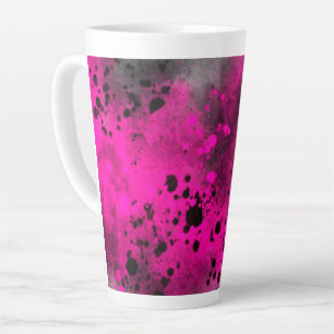 Retro Pink Paint Splatter Latte Mug
