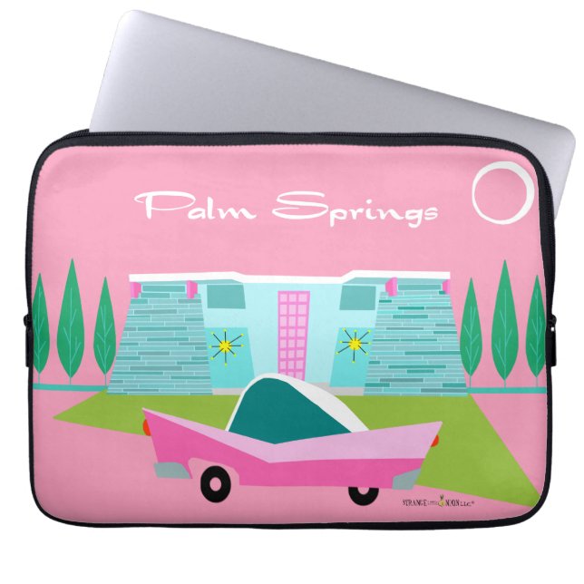 Retro Pink Palm Springs Electronics Bag (Front)