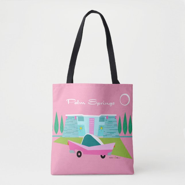 Retro Pink Palm Springs Tote (Front)