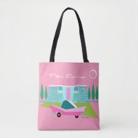 Retro Pink Palm Springs Tote