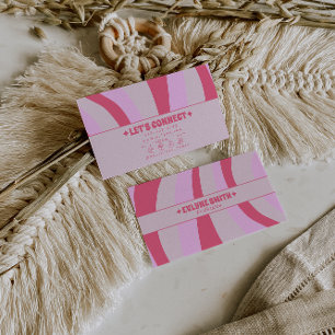 Retro Pink Pastel 70s Boho Groovy Girly Trendy Bus Business Card