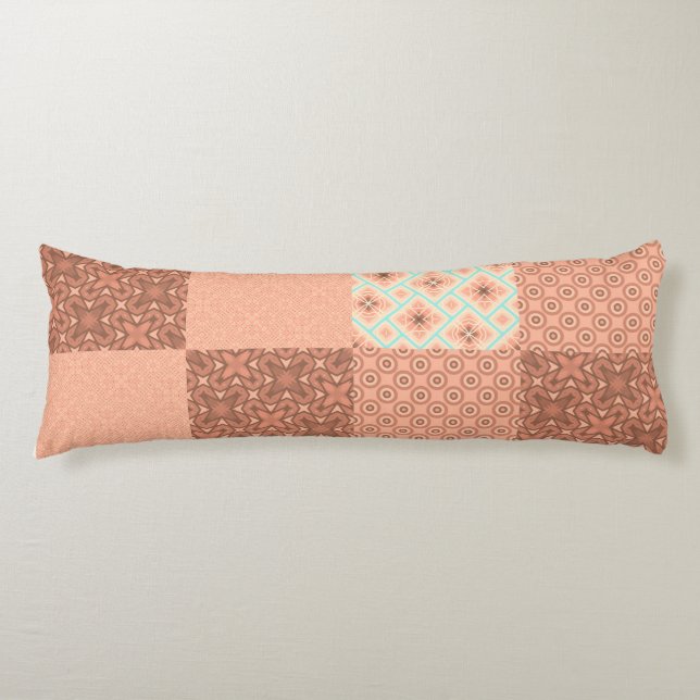 Retro Pink Patchwork Body Pillow (Front)