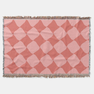 Retro Pink Pattern Throw Blanket