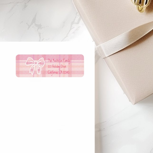 Retro Pink Plaid Whimsical Holiday  (Créateur téléchargé)