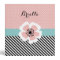 Retro Pink Polka Dots and Stripes Flower With Name