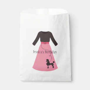 Retro Pink Poodle Skirt Customizable Favour Bag