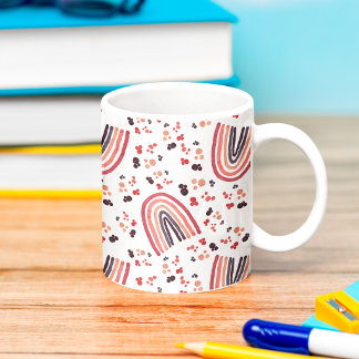 Retro Pink Purple Abstract Rainbow Watercolor Coffee Mug