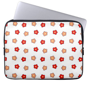 Retro Pink Red Floral Chic & Trendy Spring Summer Laptop Sleeve