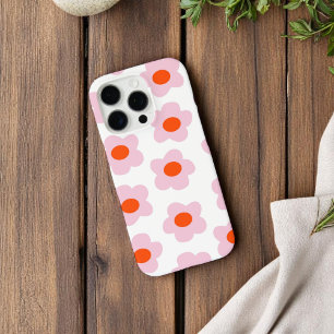 Retro Pink Red Floral Chic Whimsical Preppy Hippie iPhone 16 Pro Case