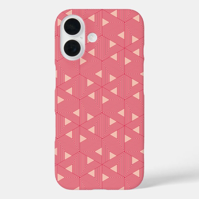 Retro Pink Sakura Japan Triangle Geometric Pattern Case-Mate iPhone Case (Back)