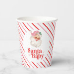 Retro Pink Santa Baby christmas baby shower Paper Cups<br><div class="desc">retro pink Santa Baby  christmas themed baby shower paper party cups.</div>