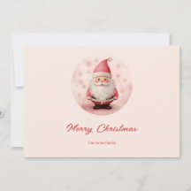 Retro Pink Santa Claus Christmas