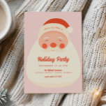 Retro Pink Santa Claus Christmas Party Invitation<br><div class="desc">Retro Pink Santa Claus Christmas Party</div>