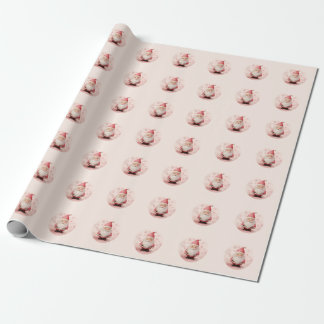 Retro Pink Santa Claus Christmas Wrapping Paper