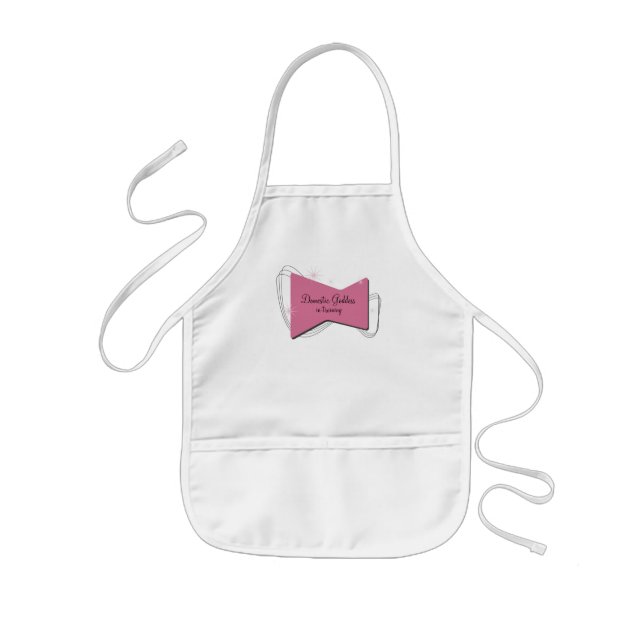 Retro pink star ~Domestic Goddess in training Kids Apron (Front)