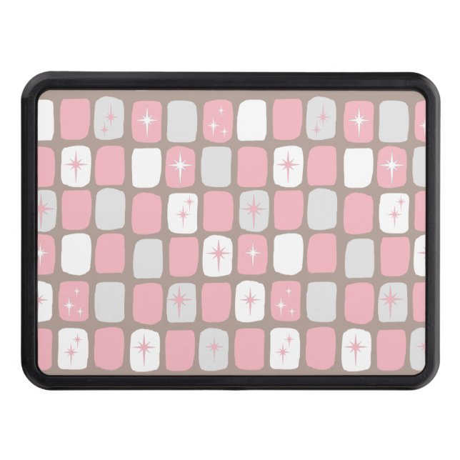 Retro Pink Starbursts Hitch Cover (Front)
