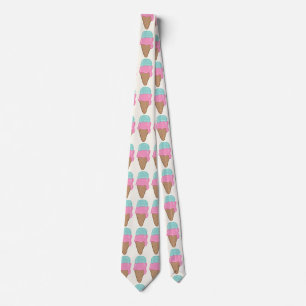Retro Pink Strawberry and Mint Ice-Cream Cones Tie