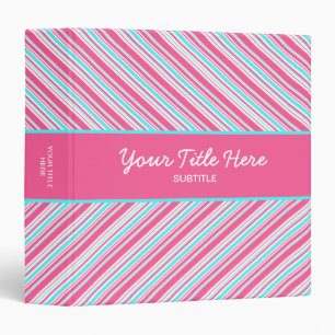 Retro Pink Stripes binder