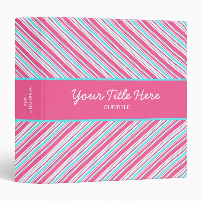 Retro Pink Stripes binder (Front/Spine)