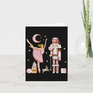 Retro Pink Sugar Plum Fairy Nutcracker Christmas C Card