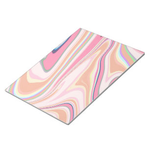 Retro Pink Swirl Liquid Painting Aesthetic Design Notepad