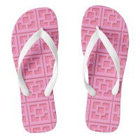 Retro Pink Trellis Adult Flip Flops, Wide Straps