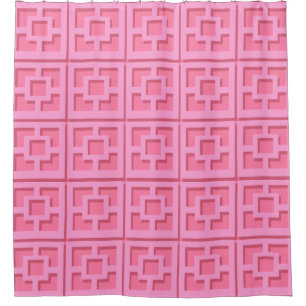 Retro Pink Trellis Shower Curtain