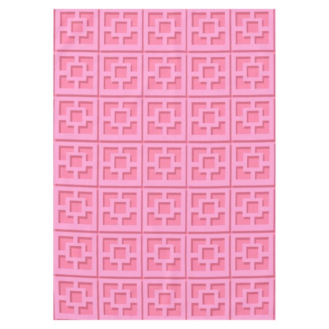 Retro Pink Trellis Tablecloth (Front)